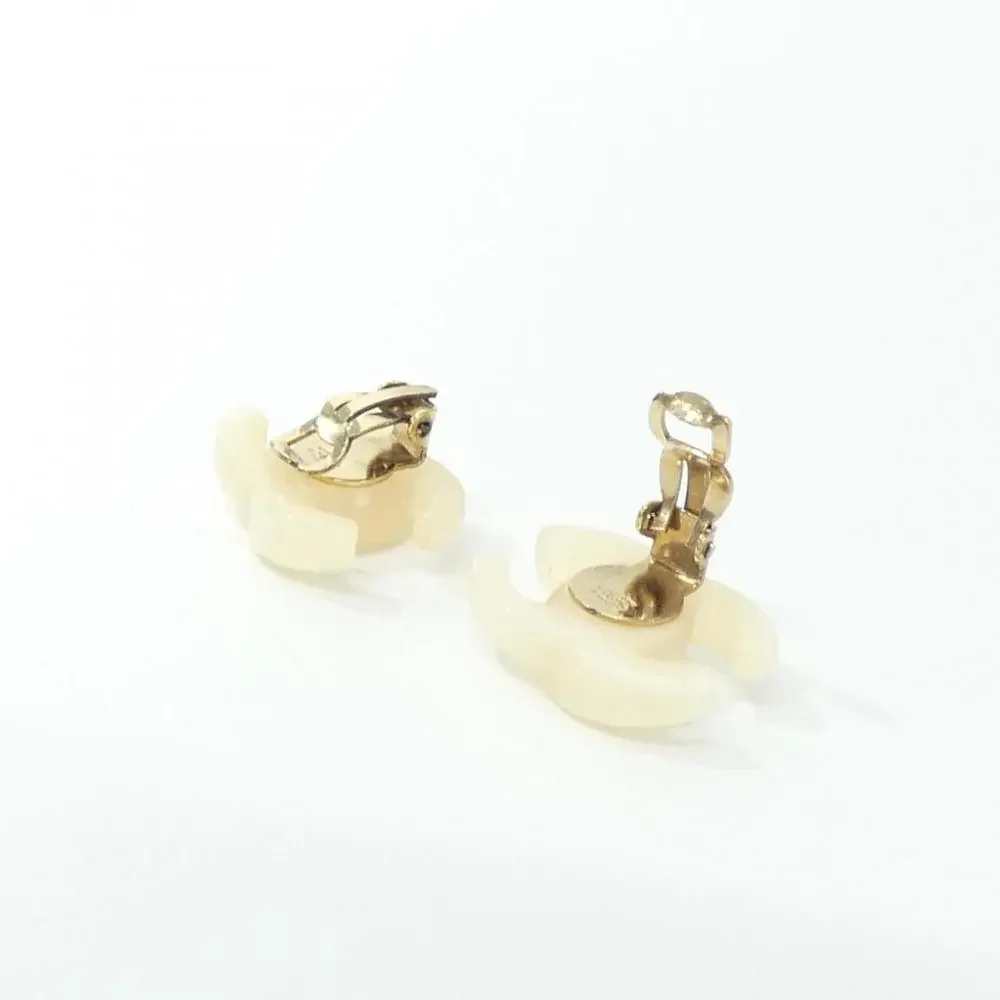 CHANEL Authentic White Earrings